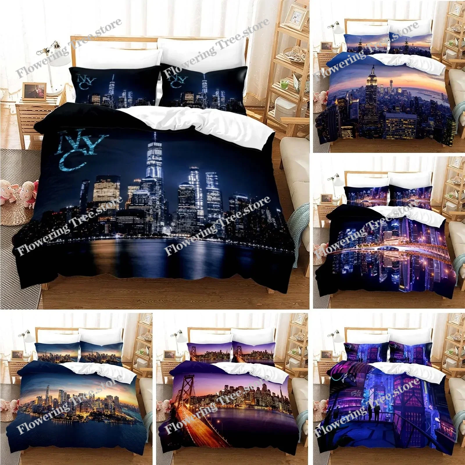 Home Textiles New York - Комплект постельного белья с ночным видом
