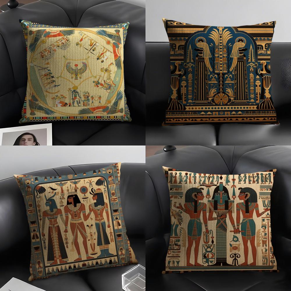 Home Textiles Egypt - Наволочка с узором египетского фараона, натуральный