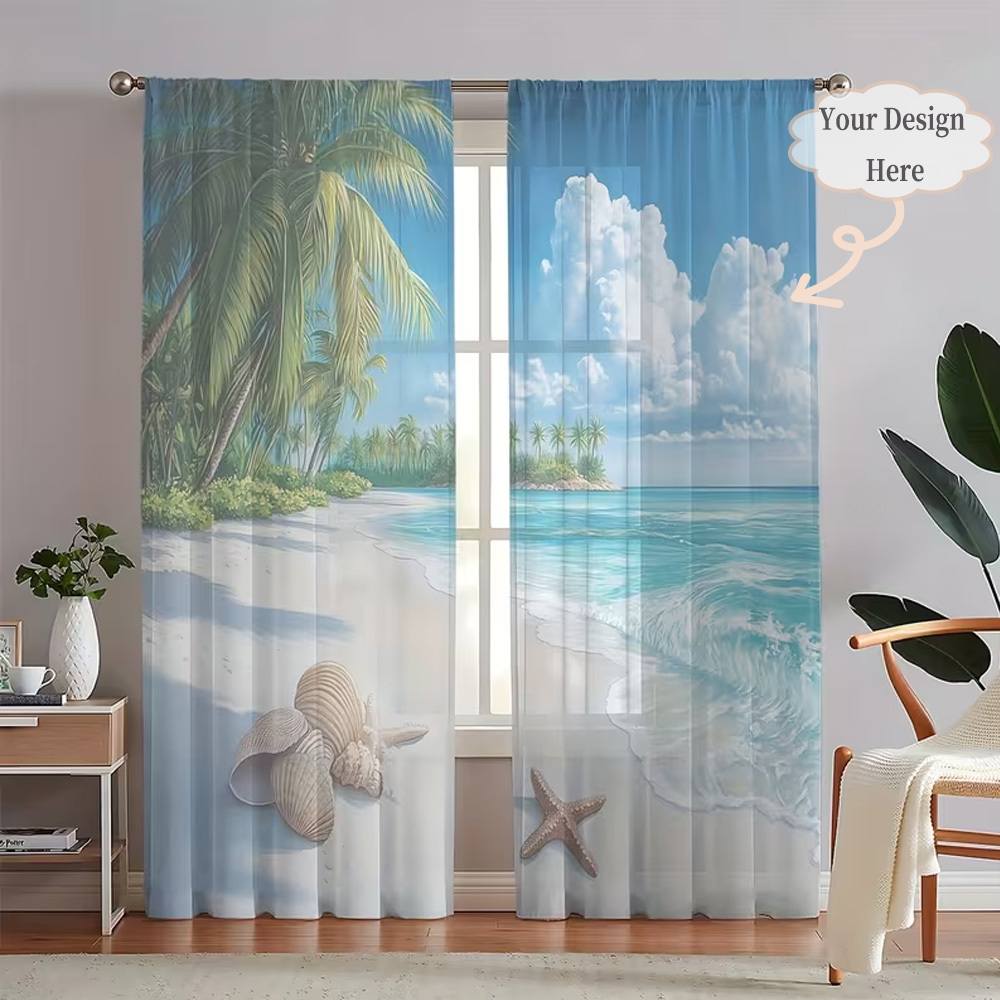 Home Textiles - Индивидуальные 2D плоские полупрозрачные шторы (2
