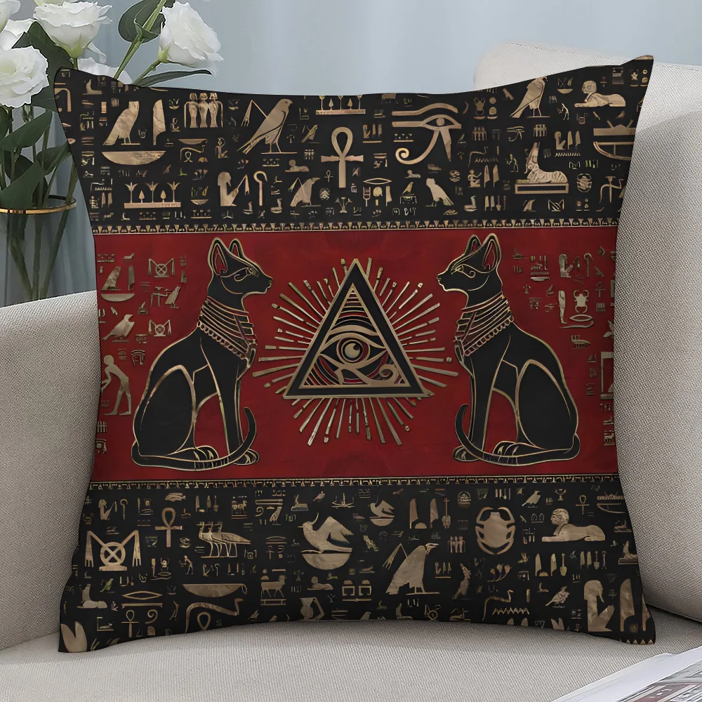 Home Textiles Egypt - Наволочка Древнего Египта Анубиса, короткий плюшевый